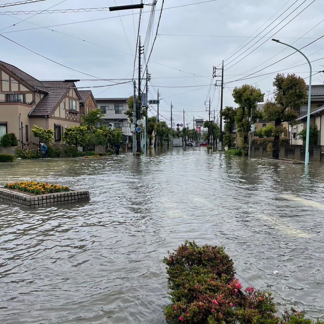 越谷市の冠水！